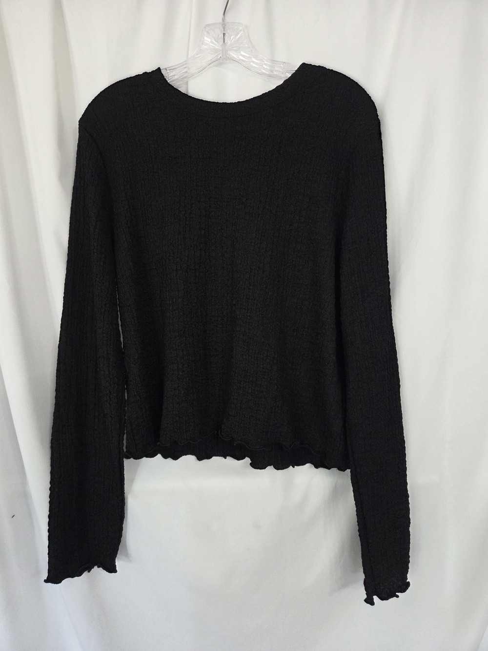 a new day Black Long Sleeve Textured NWT Top Size L